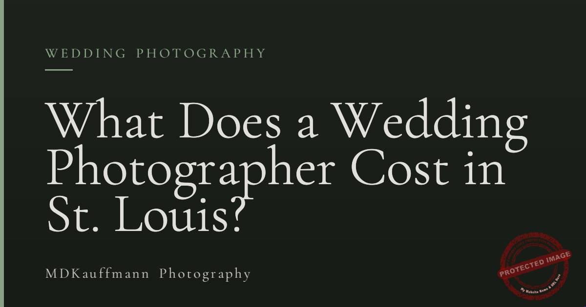 What Does a Wedding Photographer Cost in St. Louis?